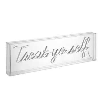 Treat Yo Self 20" Contemporary Glam Acrylic Box USB Operated LED Neon Light - JONATHAN Y
